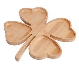 Petisqueira Em Bambu Welf com 04 divisórias Formato de Trevo Petisqueira Em Bambu Welf com 04 divisórias Formato de Trevo