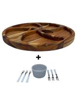 Petisqueira em madeira 05 cavidades