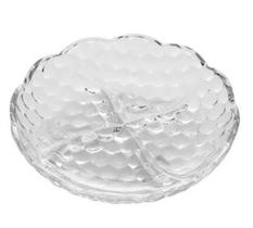 Petisqueira em Vidro Cristal com 4 Divisórias Bubble