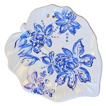 Petisqueira Folha Floral Feito À Mão Coleção Costa Azul M LS