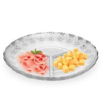 Petisqueira Grande Com 3 Divisões De Vidro Para Frios Petisqueira Grande Com 3 Divisões De Vidro Para Frios