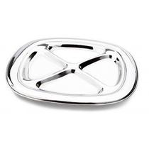 Petisqueira inox 4 divisões retangular 27,5CM