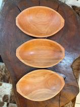 Petisqueira Kit 03 Artesanal Gamela Travessa Tigela Em Madeira
