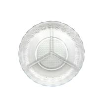 Petisqueira Lyor Floral De Vidro Com 3 Divisórias 19,5cm Petisqueira Lyor Floral De Vidro Com 3 Divisórias 19,5cm