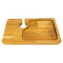 Petisqueira Madeira Com Suporte Para Taça 21x12cm