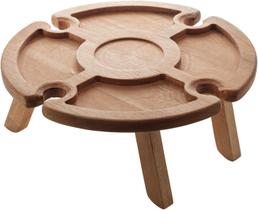 Petisqueira Madeira Teca Com Suporte Para Taça 37x16cm - Wolff