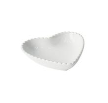 Petisqueira ou porta joias em formato de coração em porcelana 10cm