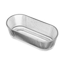 Petisqueira Oval De Vidro Lines 16,5Cm X 7,5Cm X 5Cm Wolff