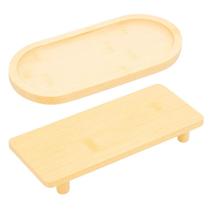 Petisqueira Oval e Bandeja Retangular com Pé Petiscos Nature Lyor Bambu 24cm