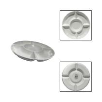 Petisqueira P Melamina Branca 5 Divisórias Fruta Snack Doce