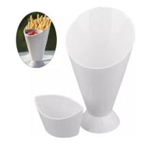 Petisqueira Para Batata Fritas C/ Divisória P/ Molho - 2 Pçs