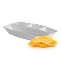 Petisqueira Para Salgadinhos Com 4 Divisórias Branco 30x19x5cm