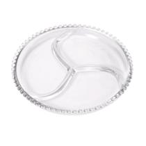 Petisqueira Pérola 3 Divisões Vidro 24x4CM Petisqueira Pérola 3 Divisões Vidro 24x4CM