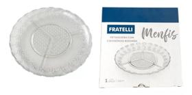 Petisqueira Petiscos Vidro Redonda Tira Gosto 3 Divisórias