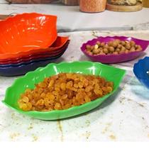 Petisqueira Plástica com 4 Pçs Formato de Folha