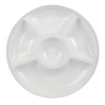 Petisqueira Porta Petisco Molhos Com 5 Divisorias Redondo 31CM Queijos Frios Salgados