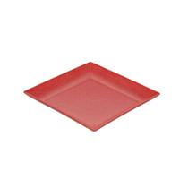 Petisqueira prato quadrado 24cm ecológico vermelho