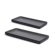 Petisqueira Prato Retangular Preto Cinza Melanina 2un Petisqueira Prato Retangular Preto Cinza Melanina 2un