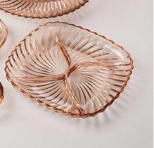 Petisqueira Quadrada Pink 24,5x24,5x3,5 - Vidro