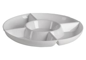 Petisqueira Redonda Branca Com 5 Divisões Le Chef 33x3Cm Paramount