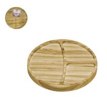 Petisqueira Redonda Com 3 Divisórias De Bambu - Wincy 5734