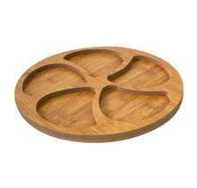 Petisqueira Redonda De Madeira Com 5 Divisórias Servir