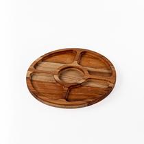 Petisqueira Redonda de Madeira Teca com 5 Divisões - Stolf