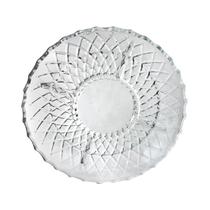 Petisqueira redonda de vidro com relevo 5 divisórias 28cm