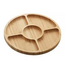 Petisqueira Redonda em Bambu 5 Espaços 25cm 116 - Infinite