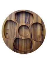 Petisqueira Redonda Teca COM 5 Divisórias 28x28x3,5 40 Pelozatto Petisqueira Redonda Teca COM 5 Divisórias 28x28x3,5 40 Pelozatto