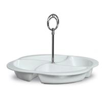 Petisqueira Requinte Niquelart 448-4 23cm com Haste Cromada Branco