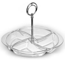 Petisqueira Requinte Niquelart 449-10 36cm com Haste Cromada Transparente