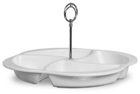 Petisqueira Requinte Niquelart 449-4 36cm com Haste Cromada Branco