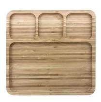 Petisqueira Retangular com Divisões Ecokitchen Bambu 25 cm - Mimo Style - BM20392