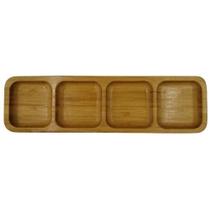 Petisqueira Retangular em Bambu 4 Espaços Dolce Home