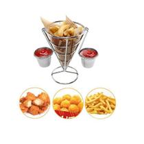Petisqueira Suporte Cone Inox Molheiras Batata Frita Porções - Unyhome Petisqueira Suporte Cone Inox Molheiras Batata Frita Porções - Unyhome