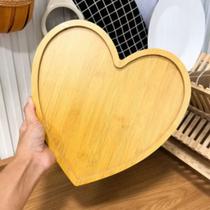 Petisqueira Tipo Bambu Mdf Coração 29c27cm Tabua de Servir Apetirivos Gamela Bambu Bandeja de Frios Petisqueira Tipo Bambu Mdf Coração 29c27cm Tabua de Servir Apetirivos Gamela Bambu Bandeja de Frios