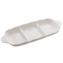 Petisqueira Travessa com 3 Divisórias em Porcelana New Bone Borboleta e Flores Lyor Petisqueira Travessa com 3 Divisórias em Porcelana New Bone Borboleta e Flores Lyor