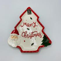 Petisqueira / Travessa de Cerâmica Árvore de Natal 23x27cm