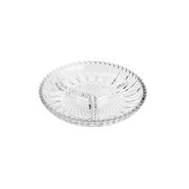 Petisqueira vidro cristal 03 divisórias glory 22,3cm lyor