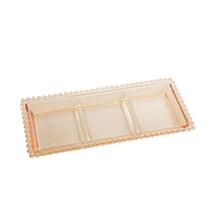 Petisqueira Wolff Pearl de Cristal Âmbar 30cm x 13cm x 3cm