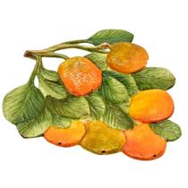 Petisqueira Zanatta Cerâmica Laranja c/Folhas Relevo 24x25x4cm