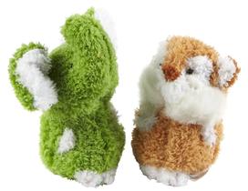 Petmate DAP53485 Kit com 2 Brinquedos de Elefante e Esquilo em Tecido Felpudo