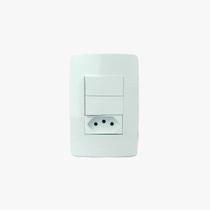 Petra Interruptor 2SS + Tomada 2P+T 10A BR Mectronic 39058 Petra Interruptor 2SS + Tomada 2P+T 10A BR Mectronic 39058