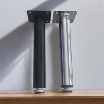 Pezinho De Móveis 20 Cm Redondo Cromado Regulagem Altura Base Borracha Alta Resistência Pezinho De Móveis 20 Cm Redondo Cromado Regulagem Altura Base Borracha Alta Resistência