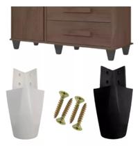 Pezinho Plástico 6,5cm Para Armário Guarda Roupa Estante Cômoda Resistente E Durável 8 Unidades