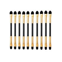 Phantomsky 10Pcs descartável cosméticos Aplicador de maquiagem Sombra Dual Sided Brush Double-end Brushes Set (Esponja de látex + crina de cavalo)