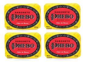 Phebo Kit 4un Sabonete Barra Odor de Rosas 90g