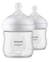 Philips AVENT Natural Baby Mamadeira com Mamilo de Resposta Natural, Claro, 4oz, 2pk, SCY900/02