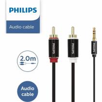 PHILIPS Cabo 3,5mm AUX/2RCA Alumínio + Nylon 2m